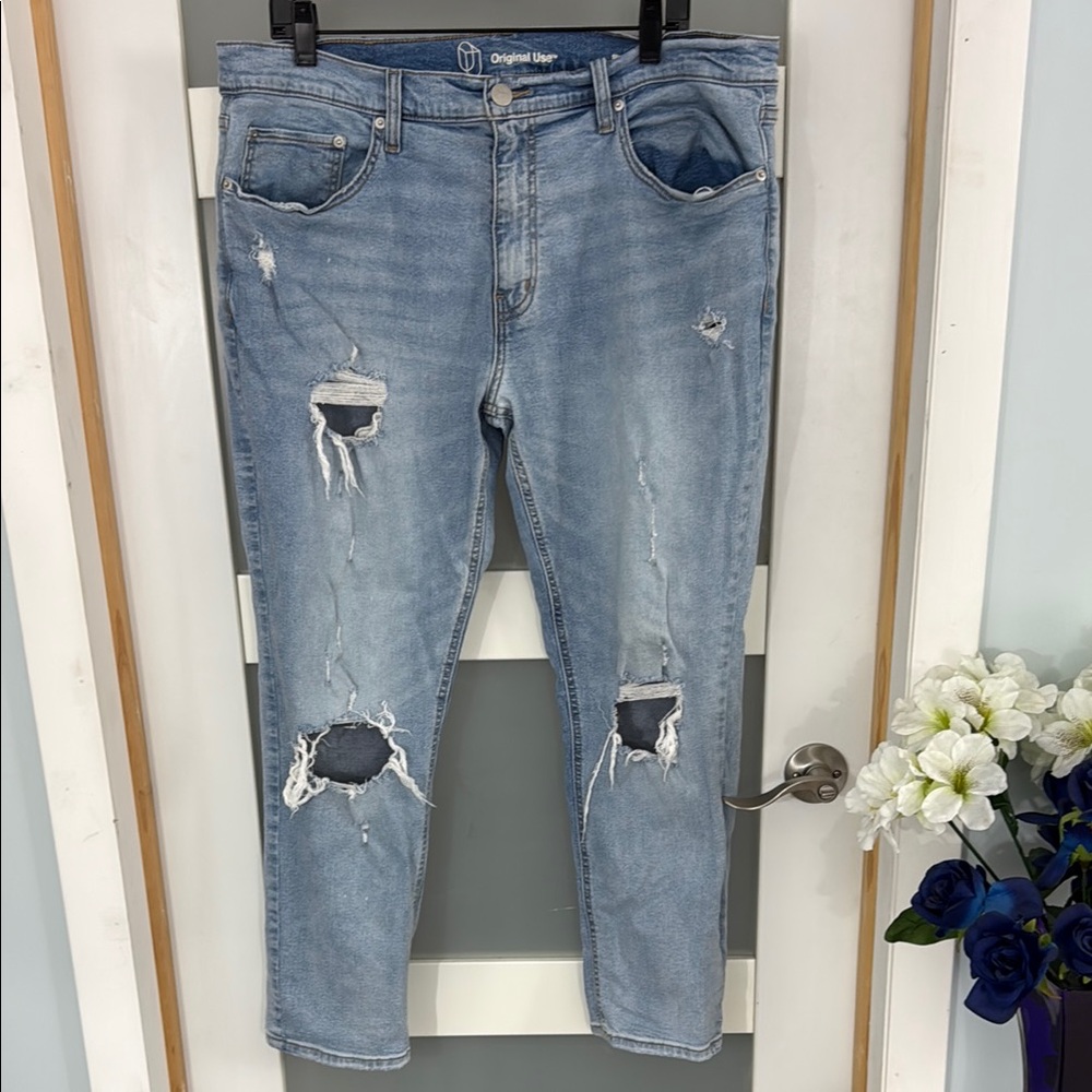 Original Use Distressed Light Blue Jeans